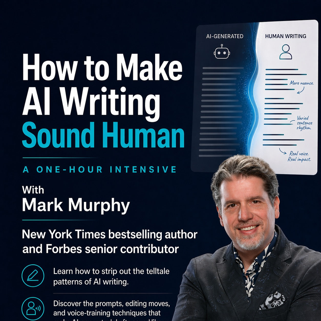 How to Make AI Writing Sound Human ~ [A One-Hour Intensive]
